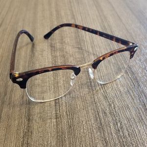 Non-Prescription Half Frame Horn Rimmed Glasses